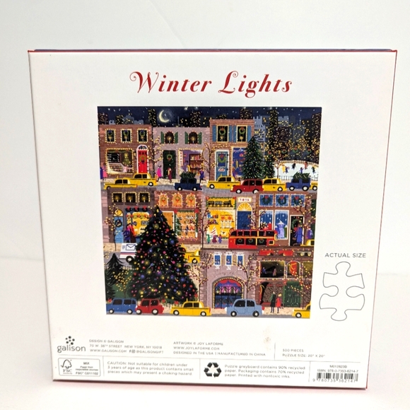 Galison Winter Lights 500 Piece Foil Puzzle - Picture 2 of 3
